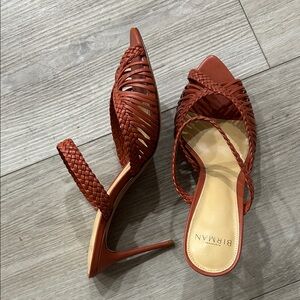 Alexandre Birman Braided Leather Heels - Rust